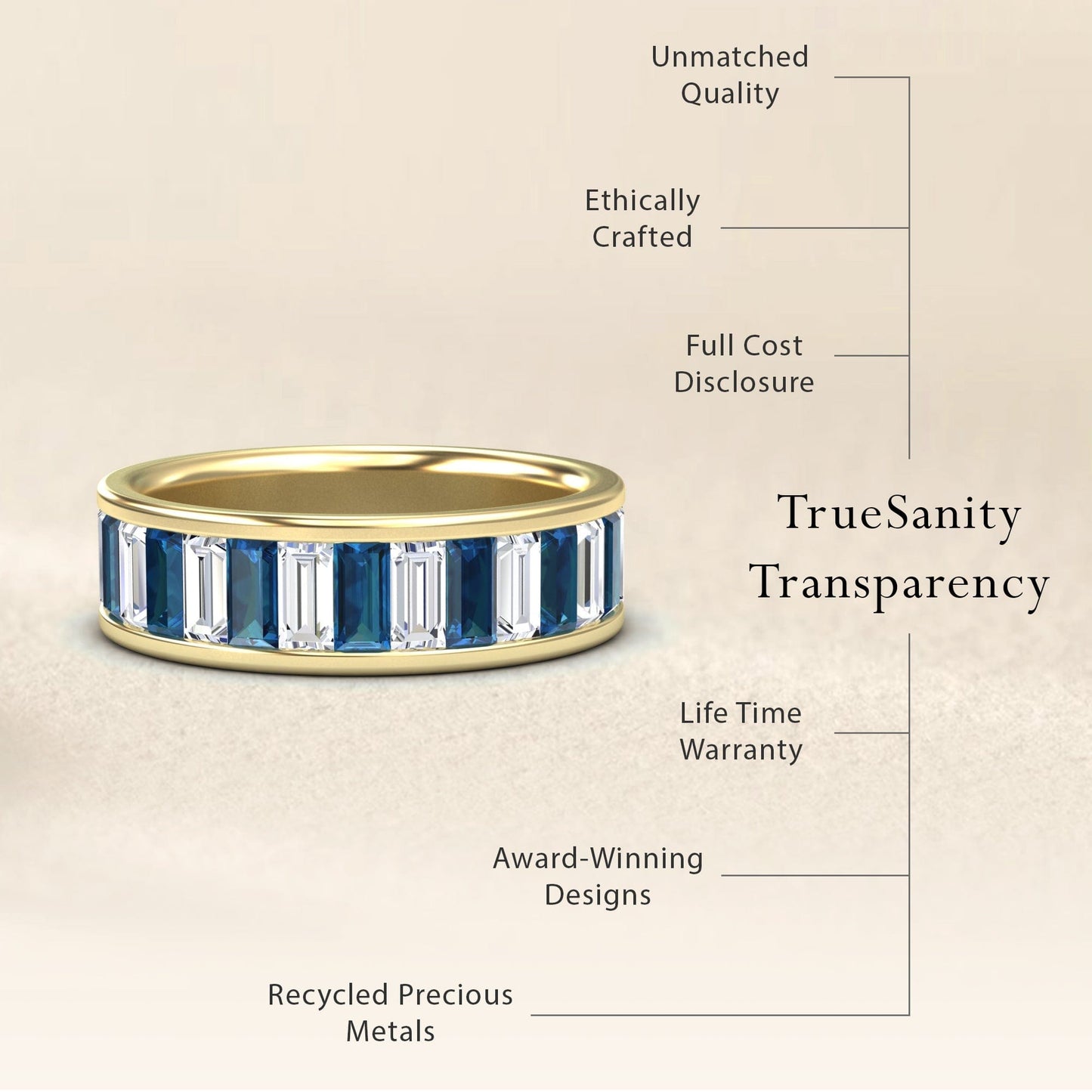London Blue Topaz & Diamond Channel-Set Eternity Band - Kyra