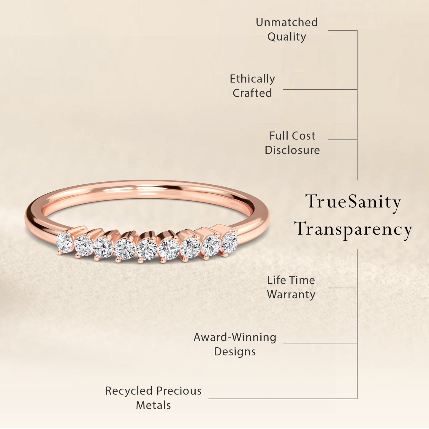 Floating Diamond Half Eternity Ring - Cora