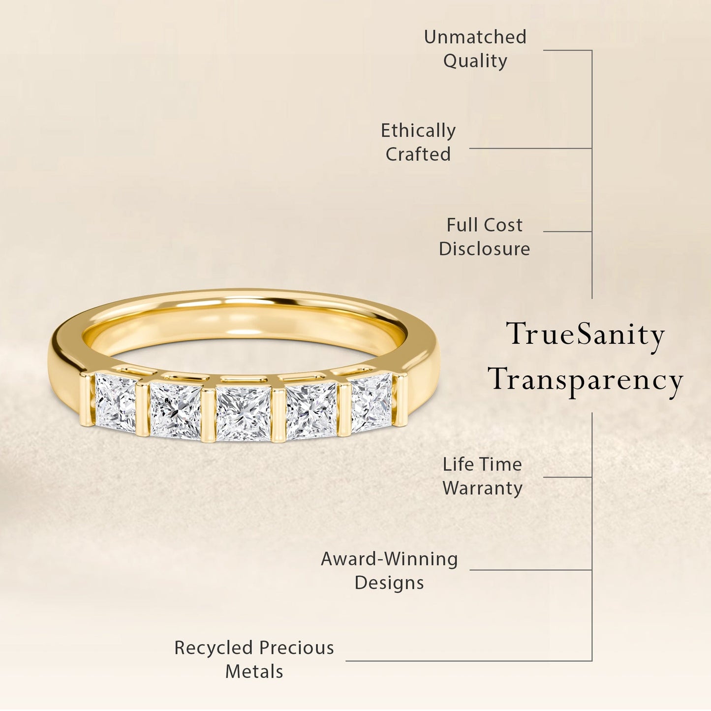 Diamond Bar Set Half Eternity Ring - Sophie