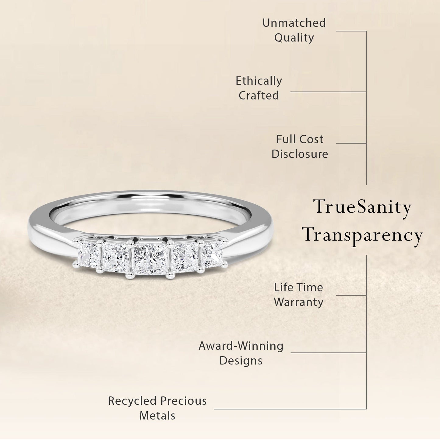 Diamond Prong Set Half Eternity Ring - Bailey