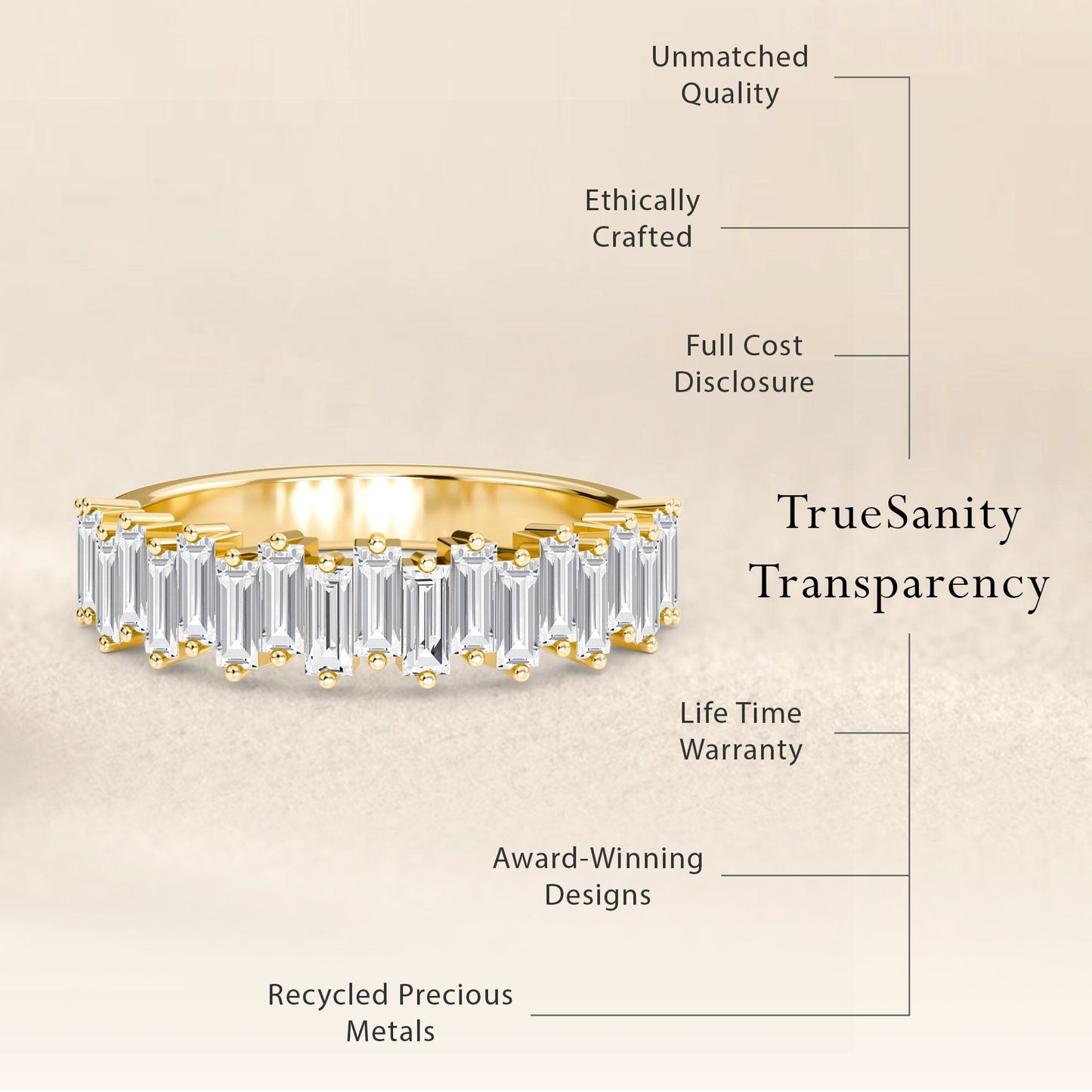 White Diamond Half Eternity Band Ring - Aria