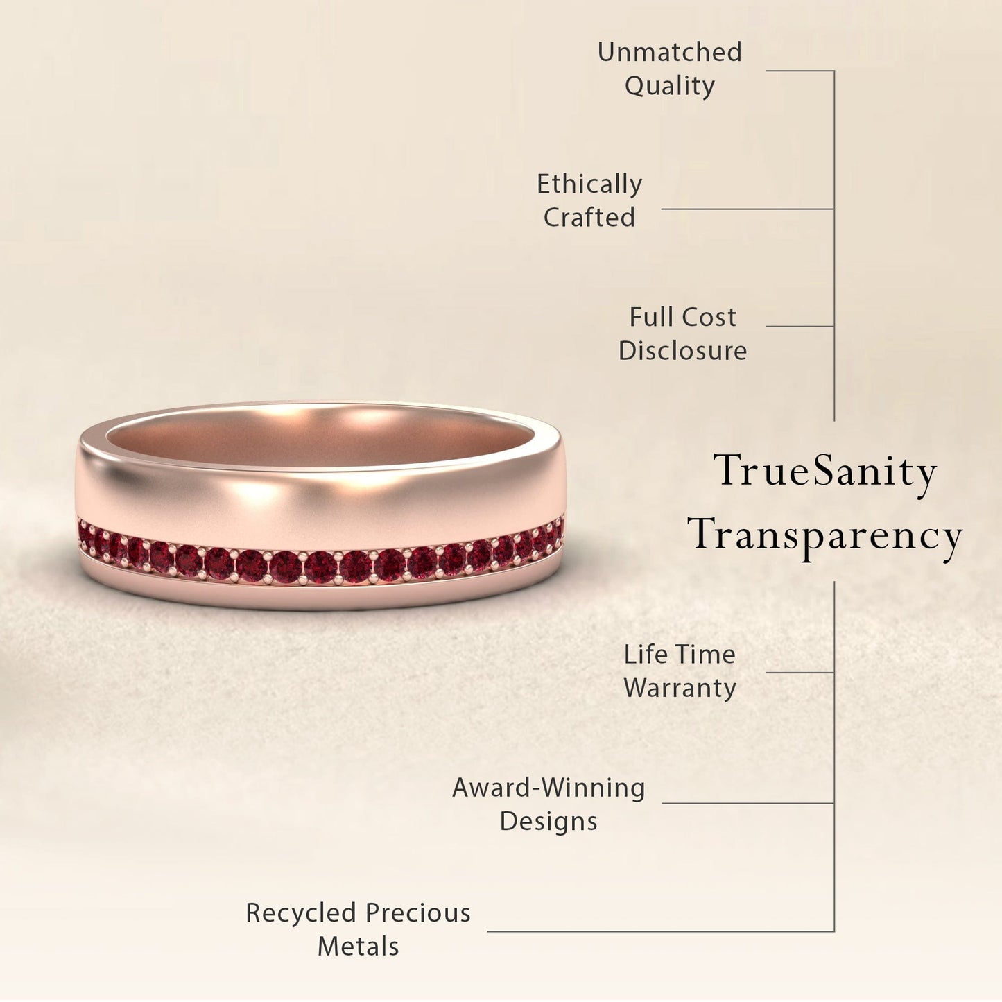 Men's Ruby Channel-Set Wedding Band - Yan