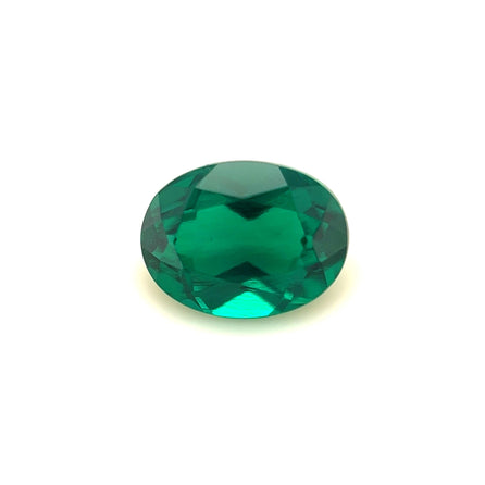 8x6 Exceptional Oval Zambian Color Lab Created Emerald