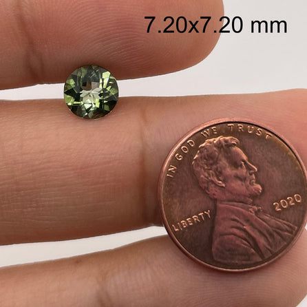 7.2mm Round Checker Green Tourmaline