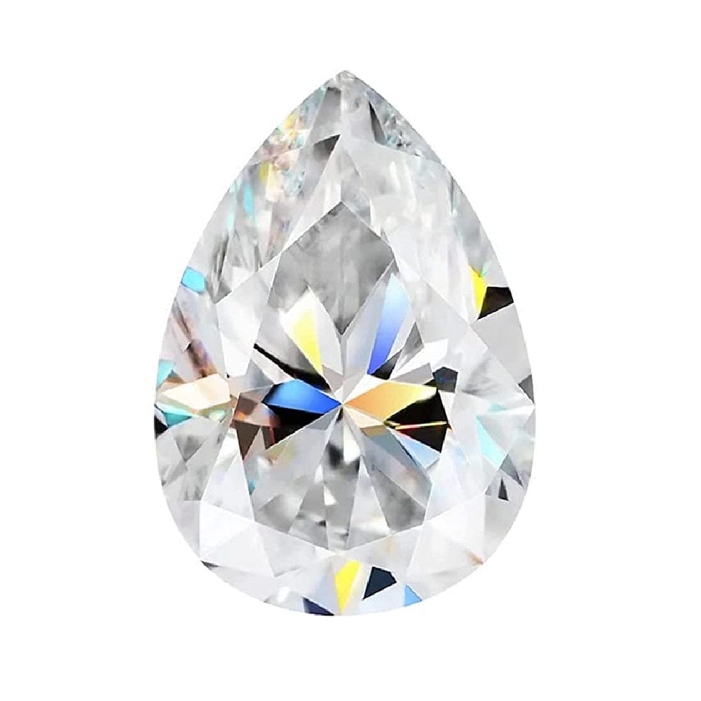 10x7 Pear White Moissanite
