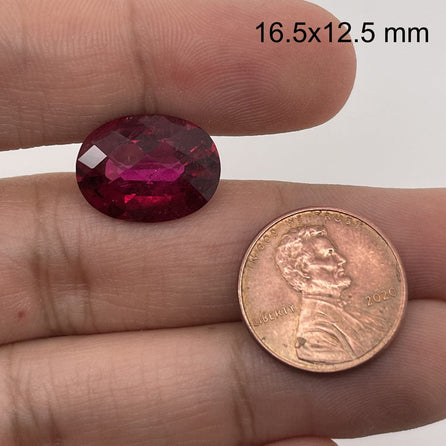 16.5x12.5mm Oval Checker Rubellite Tourmaline