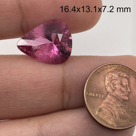16.4x13.1mm Pear Rubellite Tourmaline