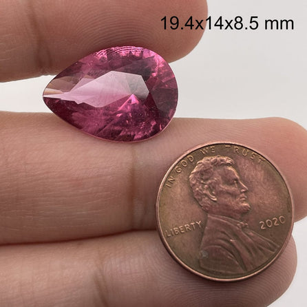 19.4x14.0 Pear Rubellite Tourmaline
