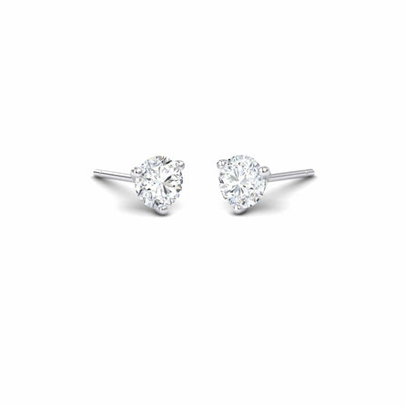 Three-Prong Martini 4.6mm Diamond Stud Earrings - Eveline