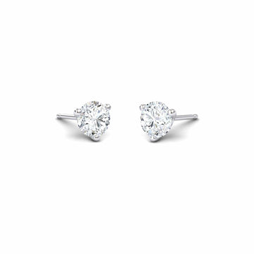 Three-Prong Martini 5mm Diamond Stud Earrings - Eveline