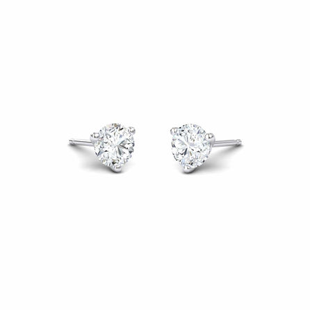 Three-Prong Martini Round Diamond Stud Earrings - Eveline