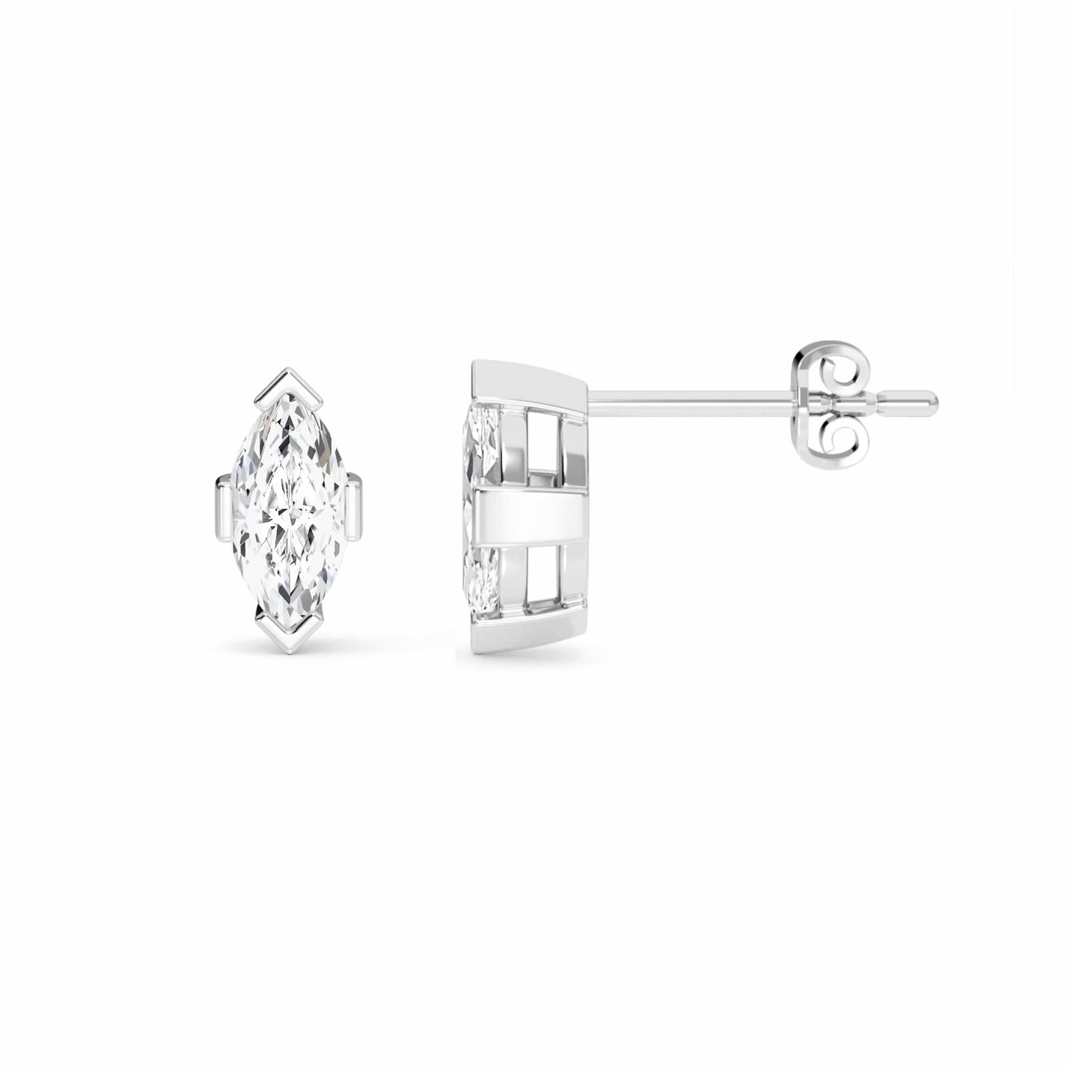 Four Prong Marquise Diamond Stud Earrings - DYOE11