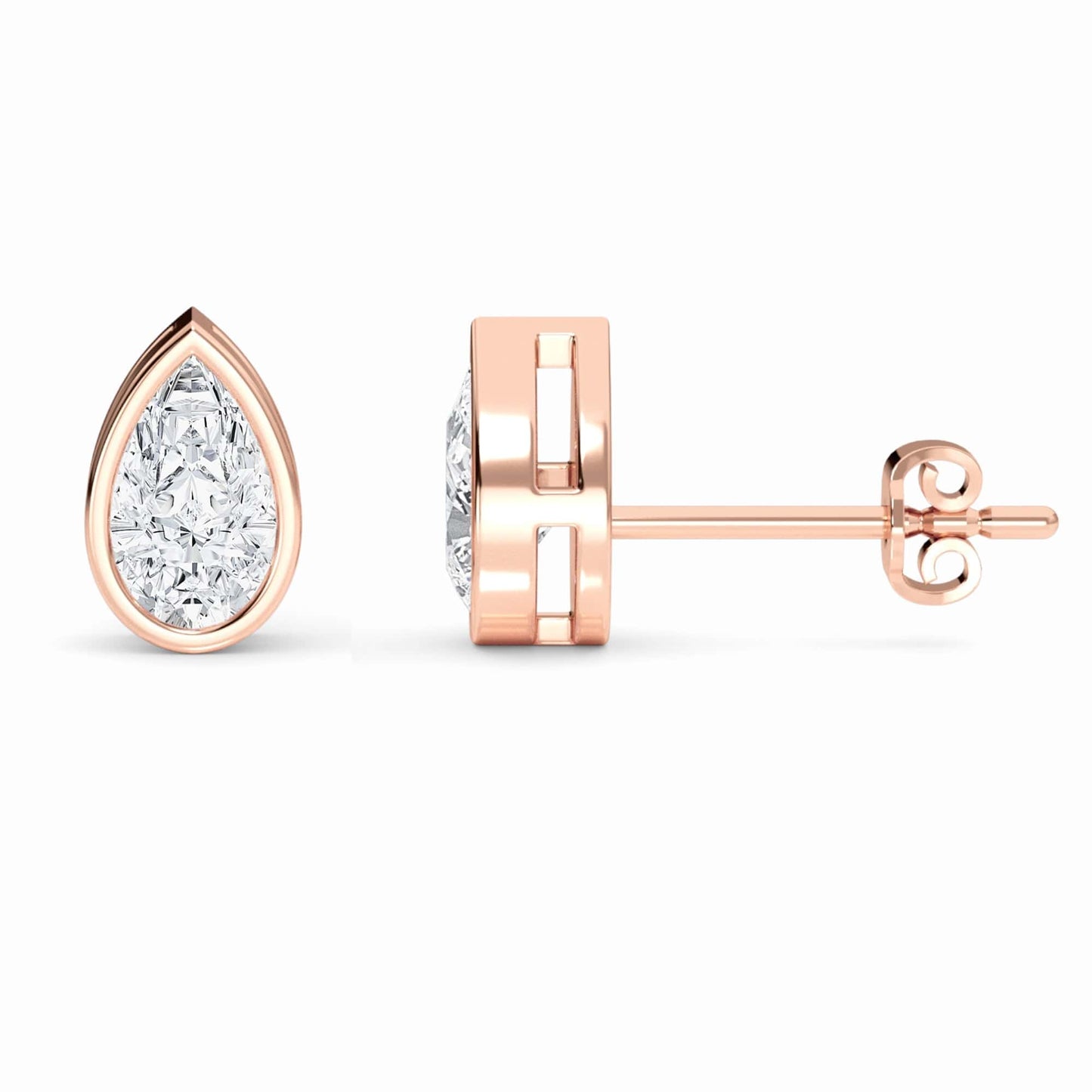 Lab Diamond Earrings - Bezel Set - Zola