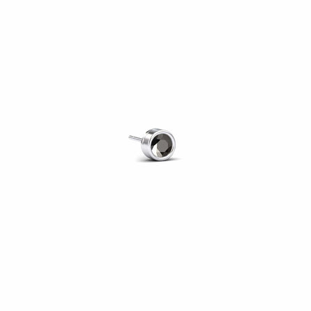 Black Diamond 3mm Single Stud Earrings - Bezel Set - Ishanvi