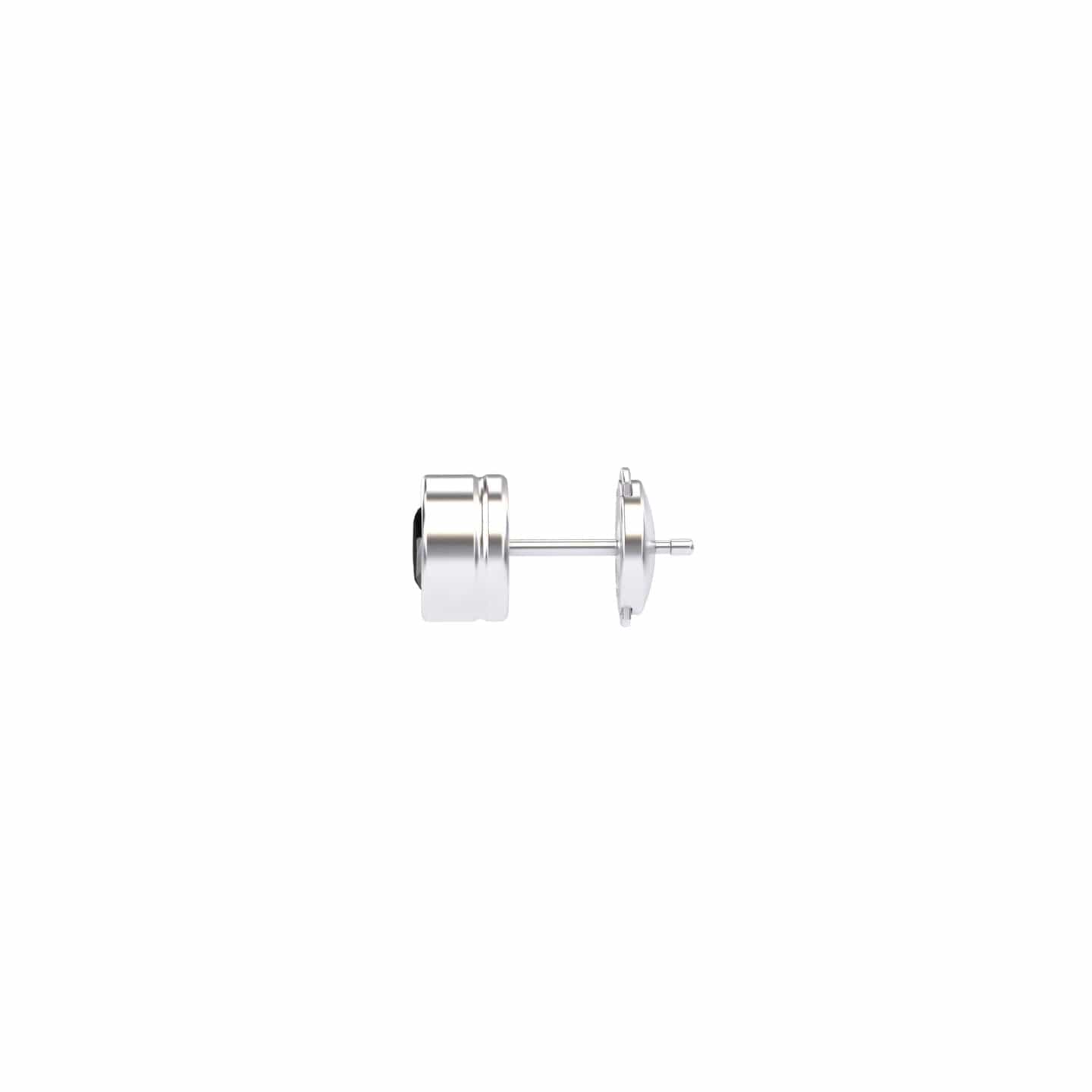 Black Diamond 6.5mm Single Stud Earrings - Bezel Set - Ishanvi