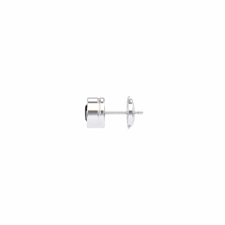 Black Diamond 6.5mm Single Stud Earrings - Bezel Set - Ishanvi
