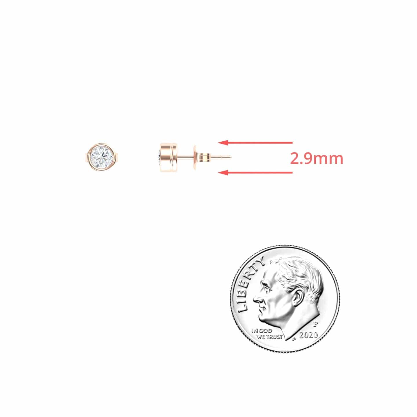 Natural Diamond Earrings - Bezel Set - Ishanvi
