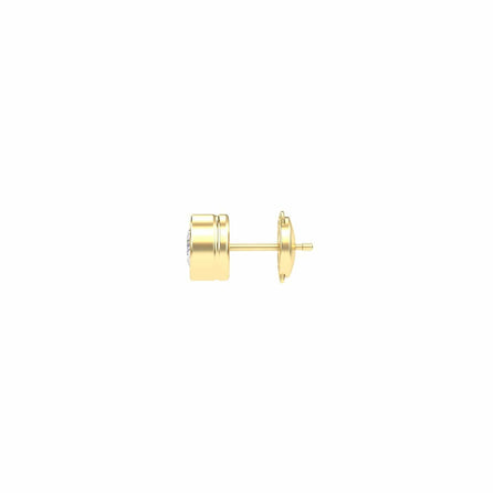 Natural Diamond 6.5mm Earrings - Bezel Set - Ishanvi
