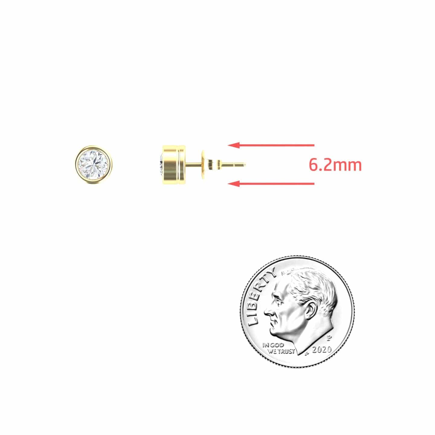 Lab Diamond Earrings - Bezel Set - Ishanvi