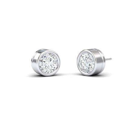 Lab Diamond Earrings - Bezel Set - Ishanvi