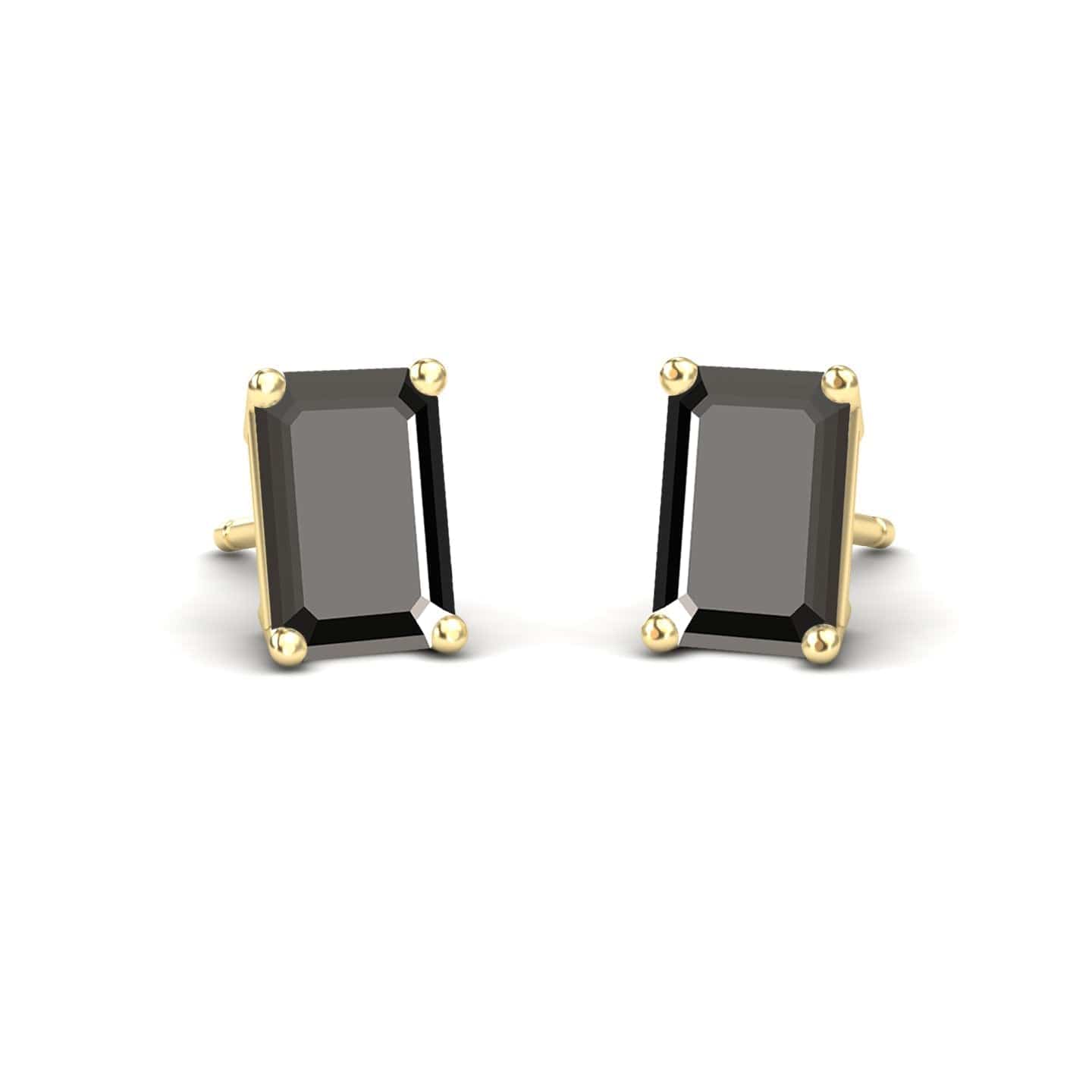 Black Diamond 6x4mm Stud Earrings - Jimena