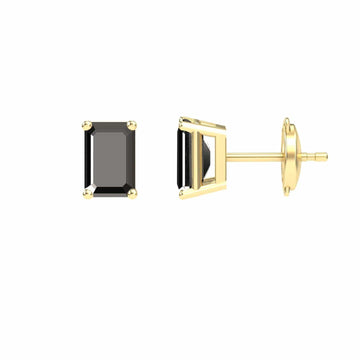 Black Diamond 6x4mm Stud Earrings - Jimena