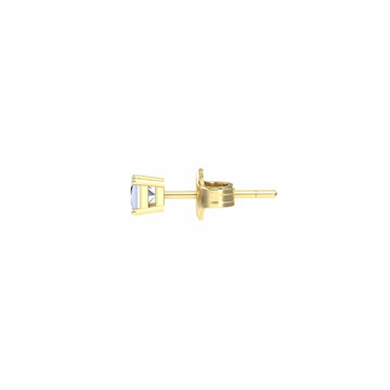 Natual Diamond Single Stud Earrings - 4 Prong - Carina
