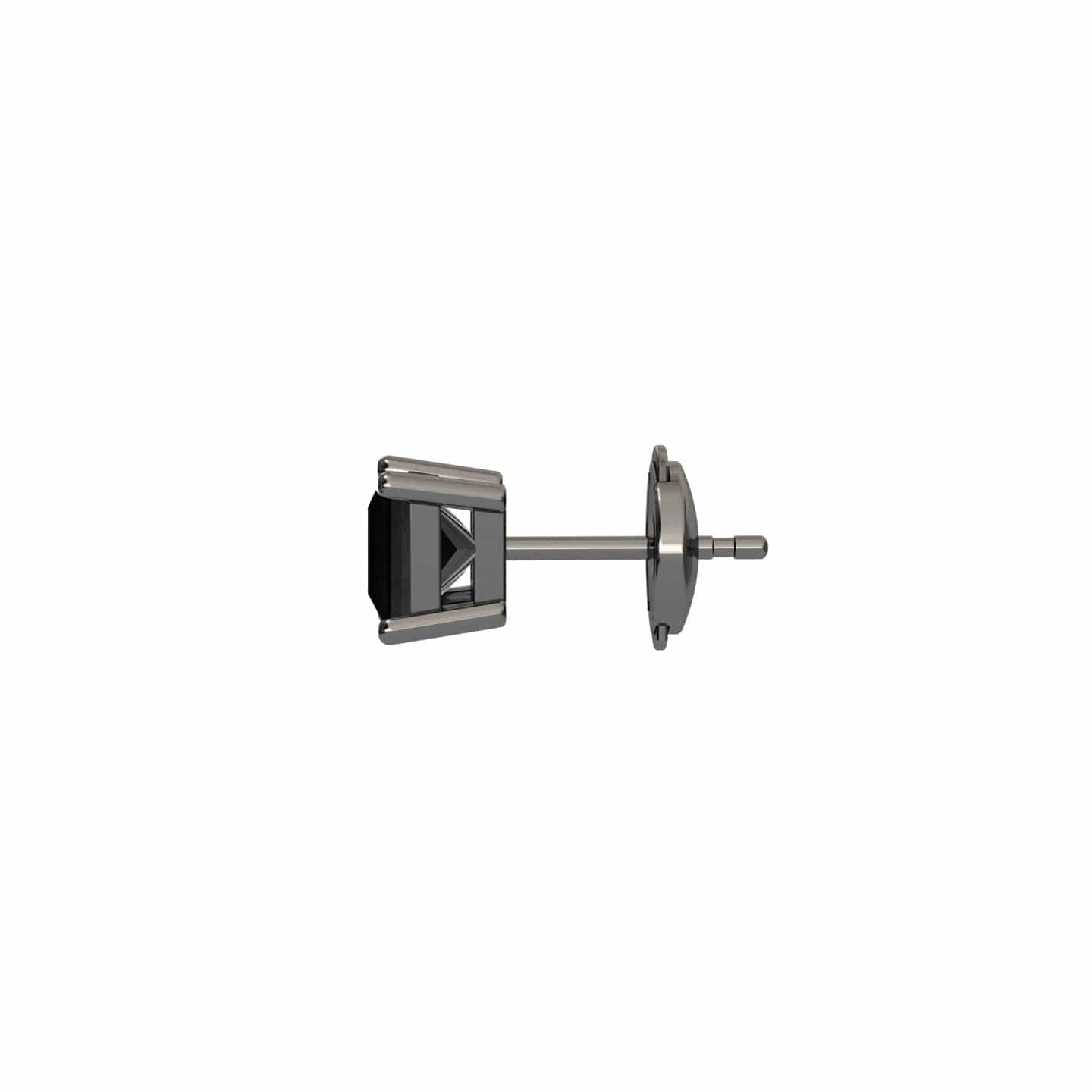 Black Diamond 4.5mm Single Stud Earrings - 4 Prong - Carina