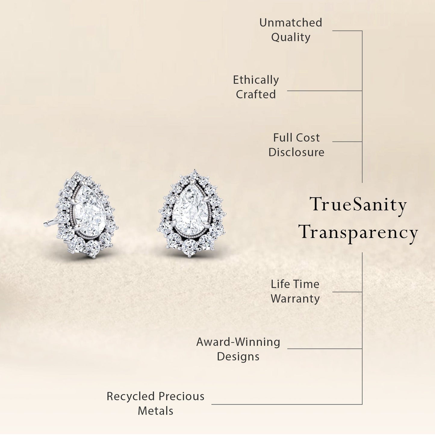 White Diamond Halo Stud Earrings  - Vega