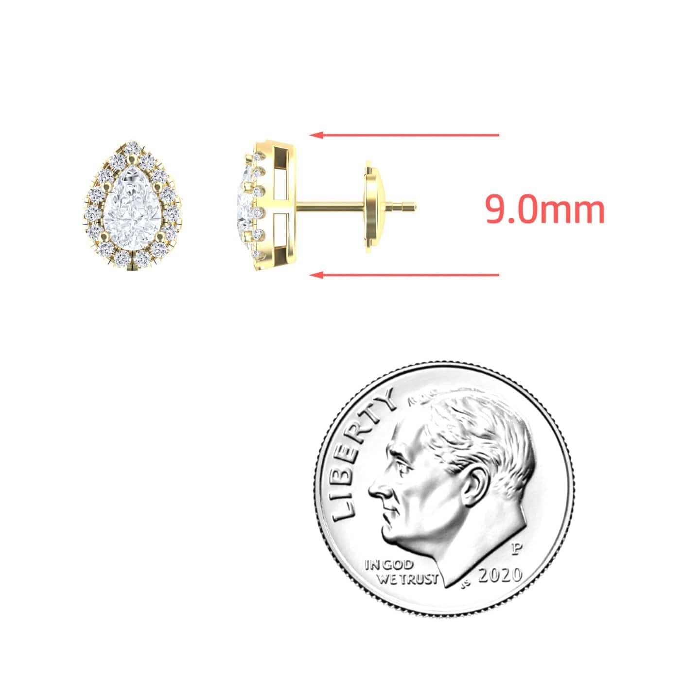 White Diamond Double-Prong Halo Earrings - Maritza