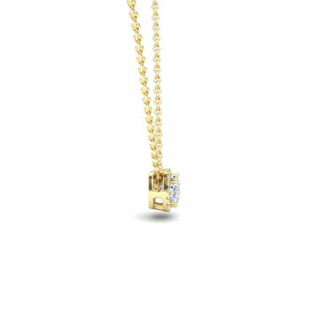 White Diamond Halo Necklace - Janice