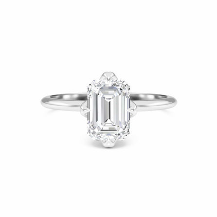 Emerald Solitaire Certified Lab Diamond Engagement Ring - Srimayi
