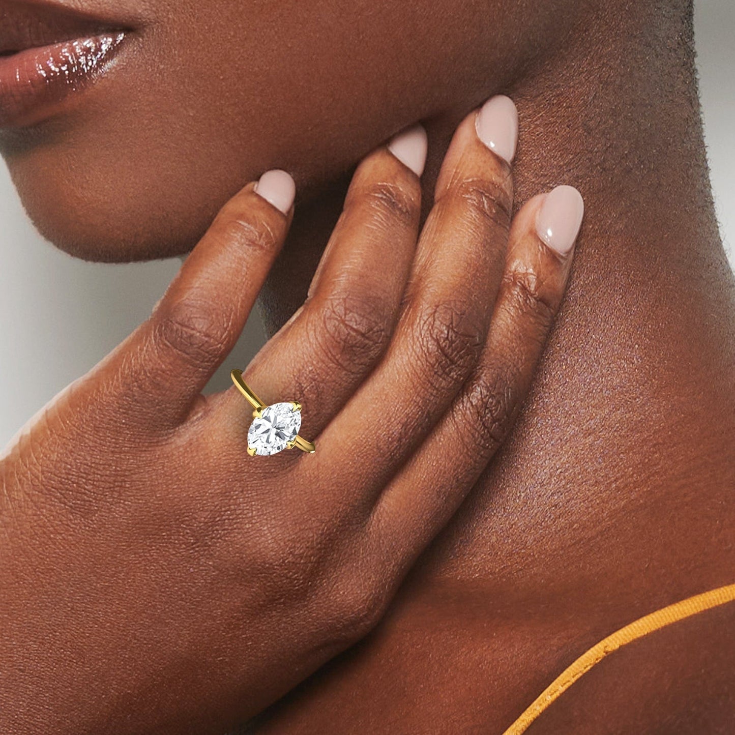 Oval Solitaire Certified Natural Diamond Engagement Ring - Srimayi