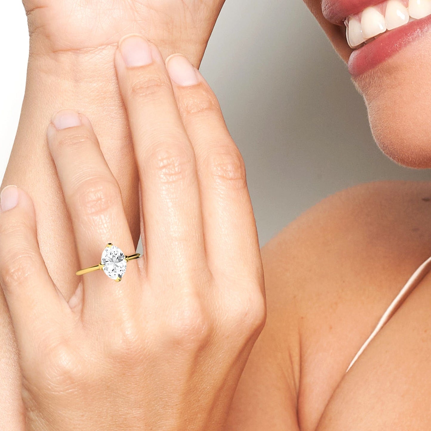 Oval Solitaire Certified Natural Diamond Engagement Ring - Srimayi