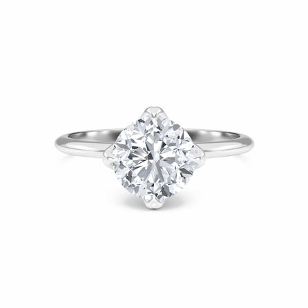 Round Solitaire Certified Natural Diamond Engagement Ring - Srimayi