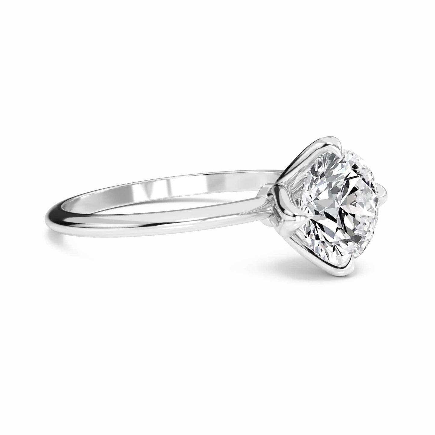 Round Solitaire Certified Natural Diamond Engagement Ring - Srimayi