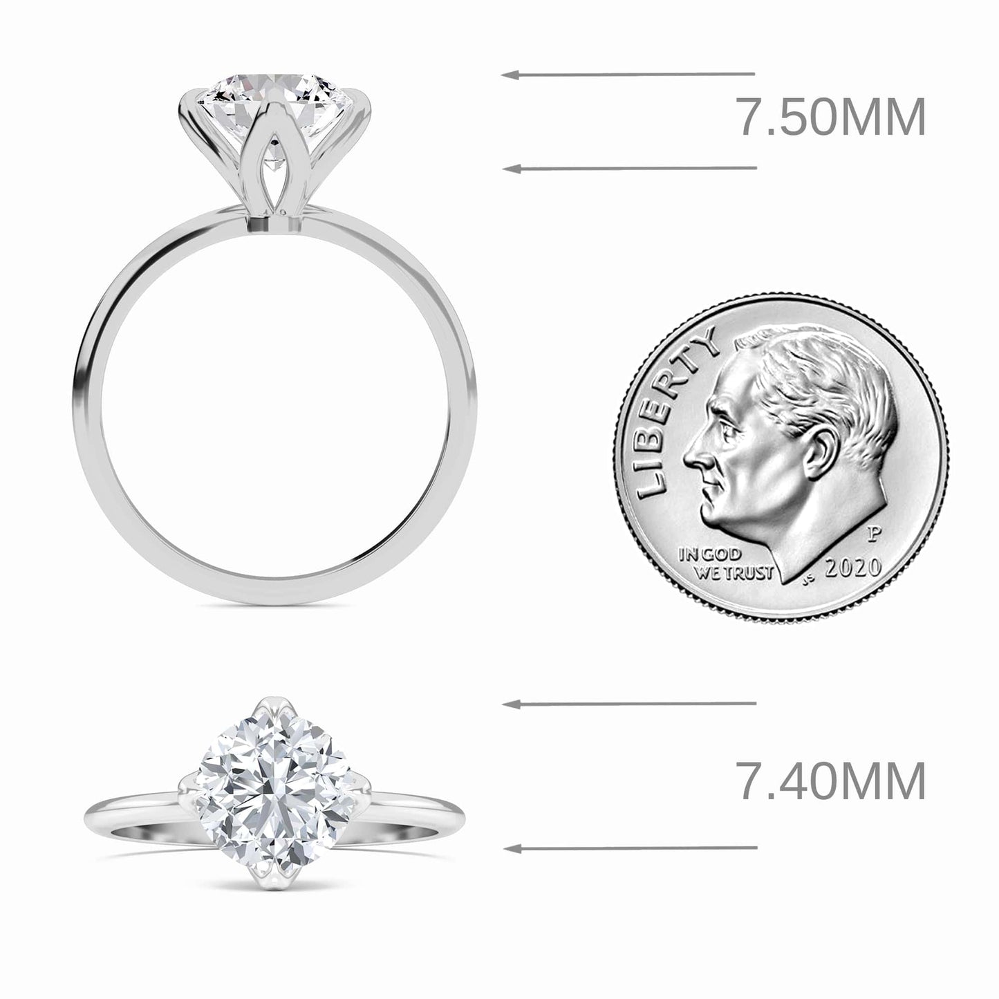 Round Solitaire Certified Natural Diamond Engagement Ring - Srimayi