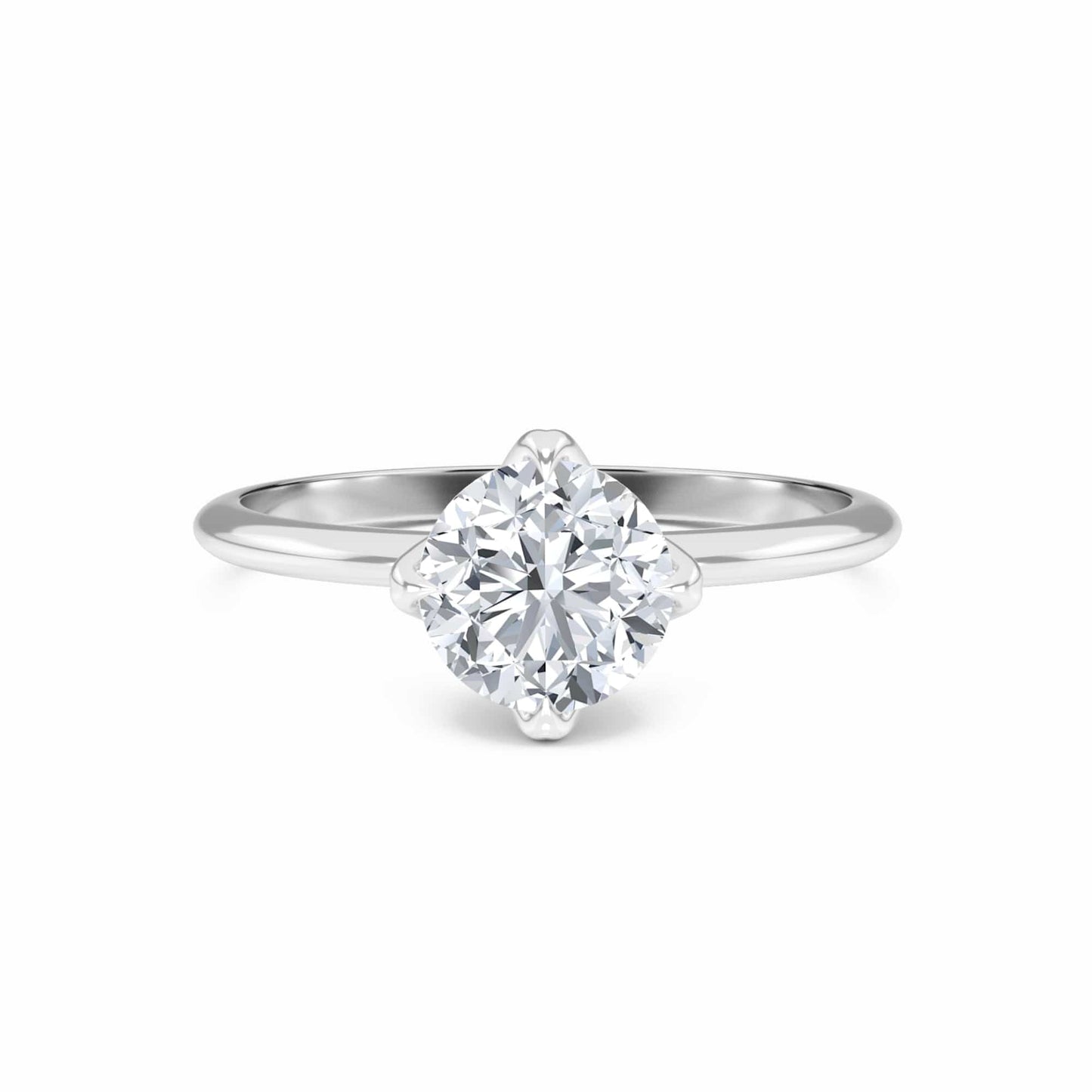 Round Solitaire Certified Natural Diamond Engagement Ring - Srimayi