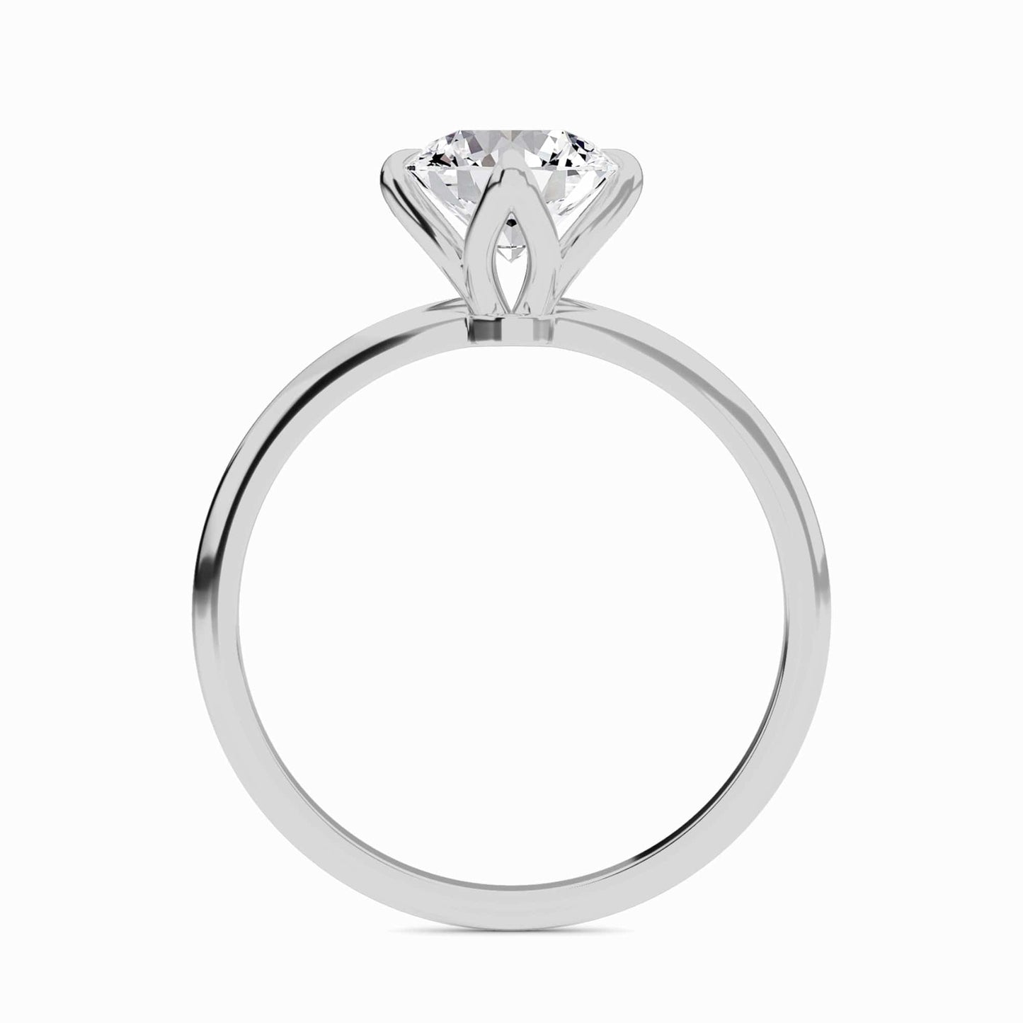 Round Solitaire Certified Natural Diamond Engagement Ring - Srimayi