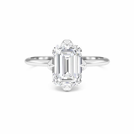 Emerald Solitaire Certified Lab Diamond Engagement Ring - Srimayi