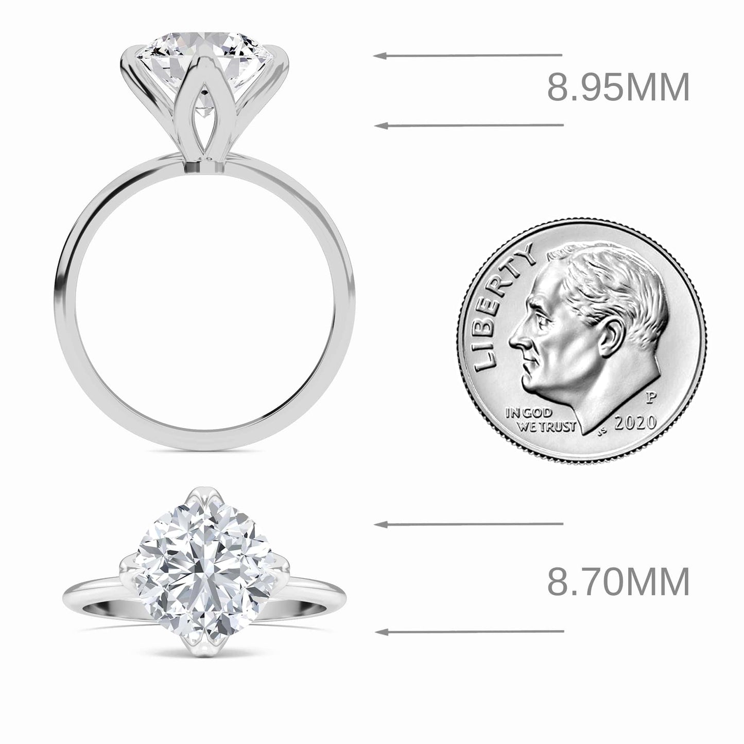 Round Solitaire Certified Lab Diamond Engagement Ring - Srimayi