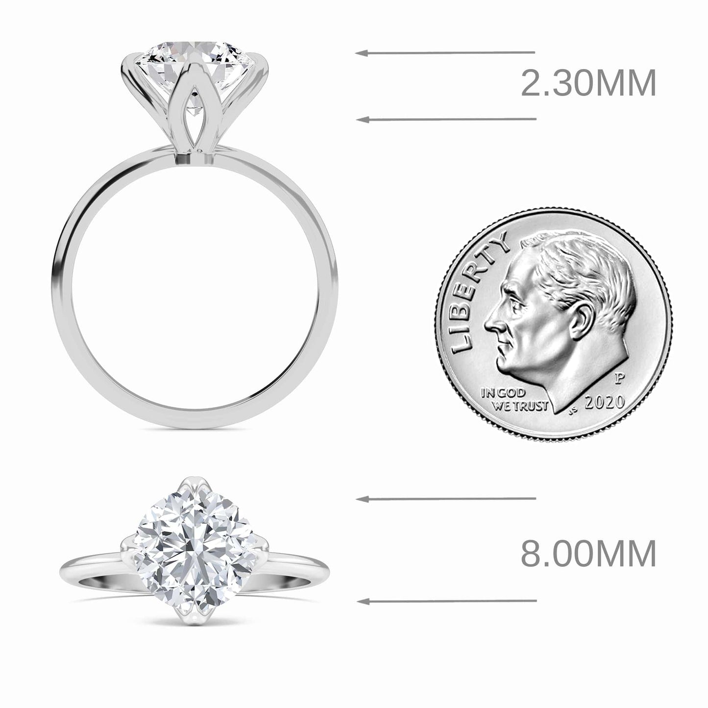 Round Solitaire Certified Lab Diamond Engagement Ring - Srimayi