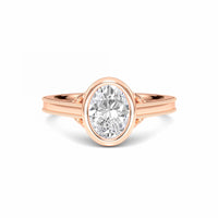 White Diamond Bezel Set Solitaire Engagement Ring - Natalie