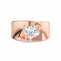White Diamond Twist Solitaire Engagement Ring - Octavia