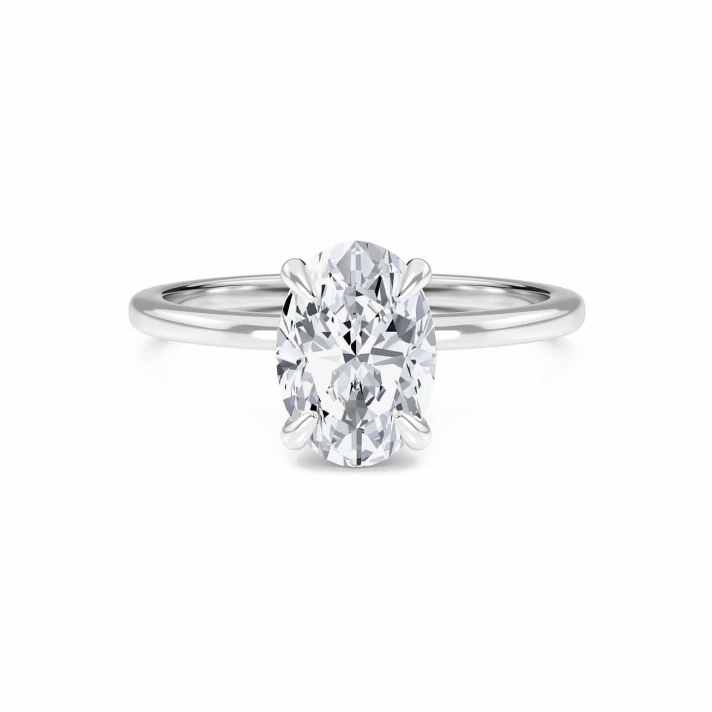 Oval Hidden Halo Certified Lab Diamond Engagement Ring - Janelle