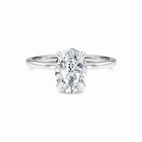 Oval Hidden Halo Certified Lab Diamond Engagement Ring - Janelle