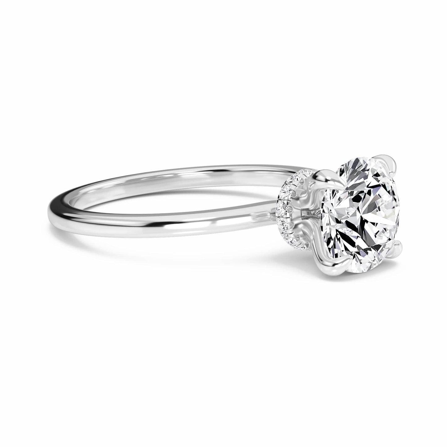 Round Hidden Halo Certified Lab Diamond Engagement Ring - Janelle