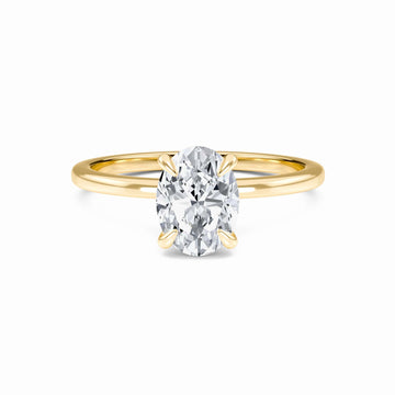 Oval Hidden Halo Certified Lab Diamond Engagement Ring - Janelle