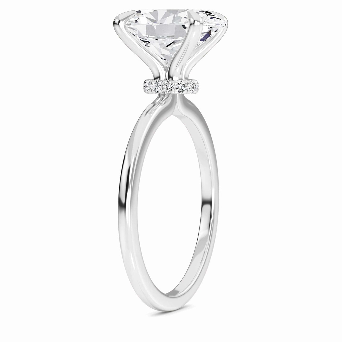 Oval Hidden Halo Certified Lab Diamond Engagement Ring - Janelle