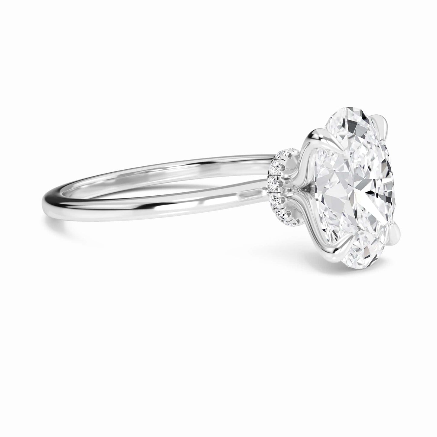 Oval Hidden Halo Certified Lab Diamond Engagement Ring - Janelle